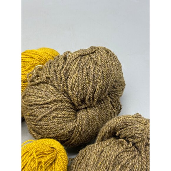 Hand-Dyed Wool Yarn Bundle Brown & Yellow Mix craft art READ - Picture 4 of 8